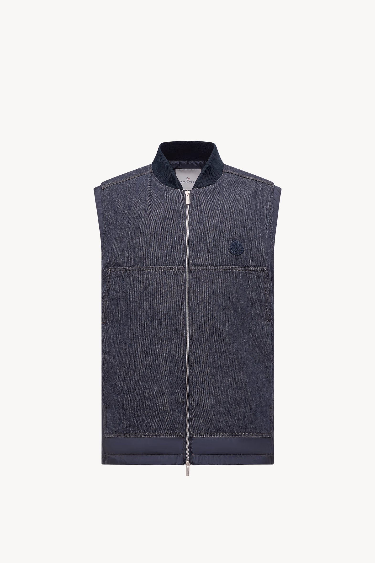 Chaleco plumífero de tejido vaquero Ranche Hombre Azul Denim Moncler 2